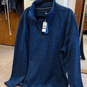 Nautica Men's Heathered Navy Zip-Up Sweater